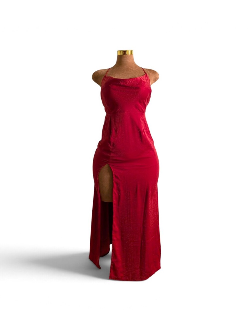 Forever 21 Burnt Orange Cowl Neck Slit Maxi Dress